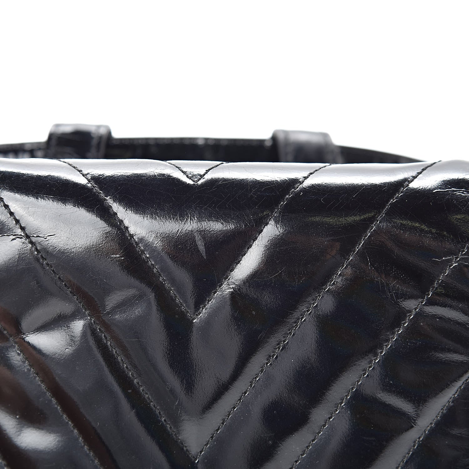 Chanel Patent Chevron Quilted Belt Bag 80 32 Black 15 of 24