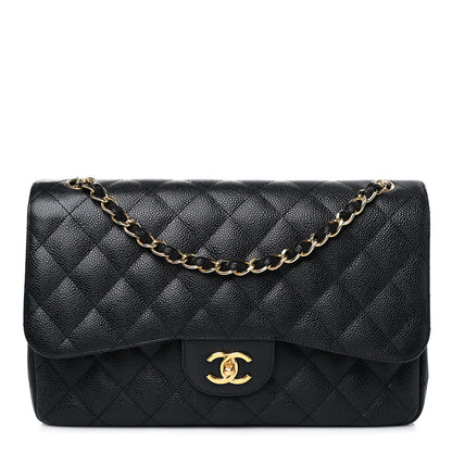 Chanel Caviar Quilted Jumbo Double Flap Black 1 of 16