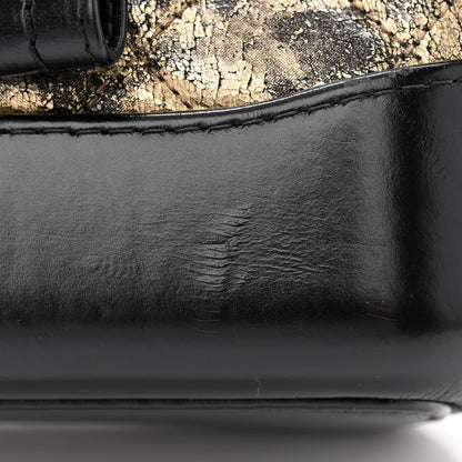 Chanel Metallic Crumpled Goatskin Quilted Small Gabrielle Hobo Black Gold 11 of 12