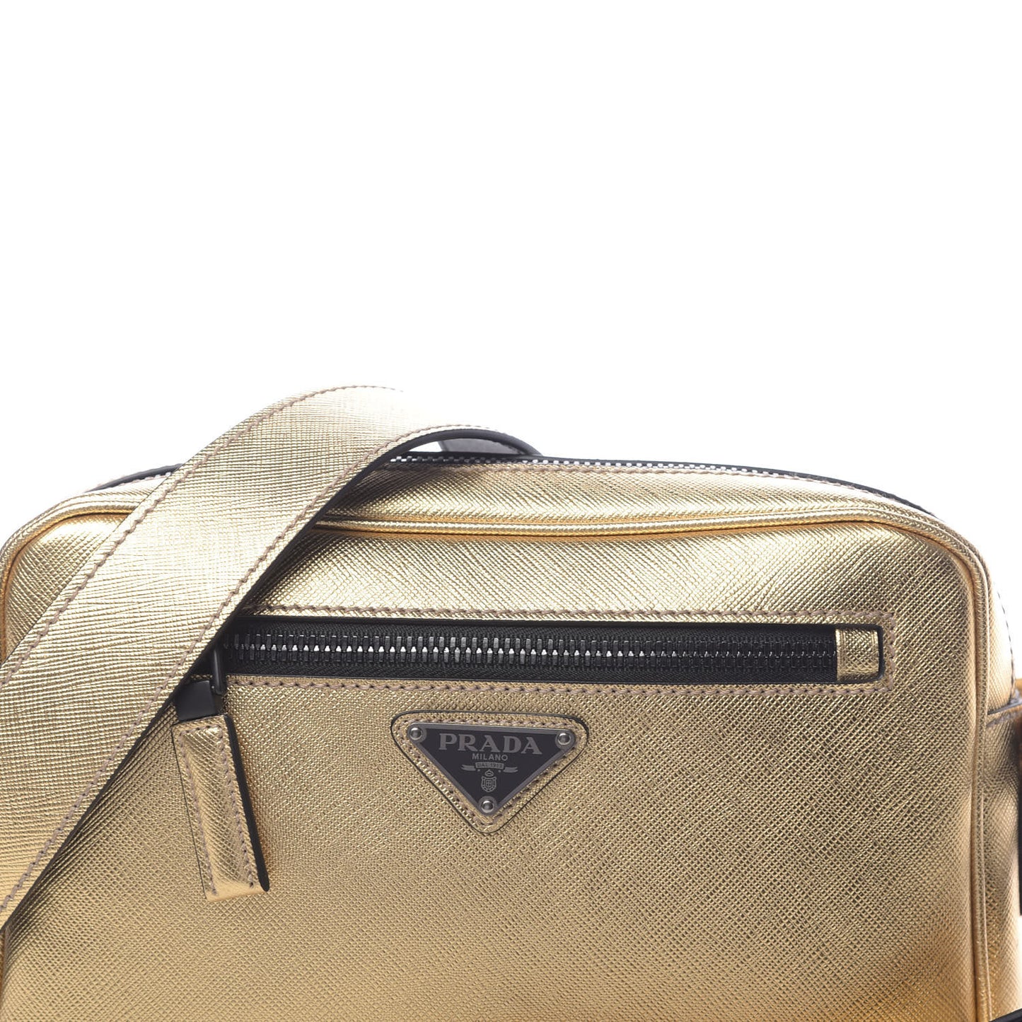 Metallic Saffiano Wristlet Crossbody Platino