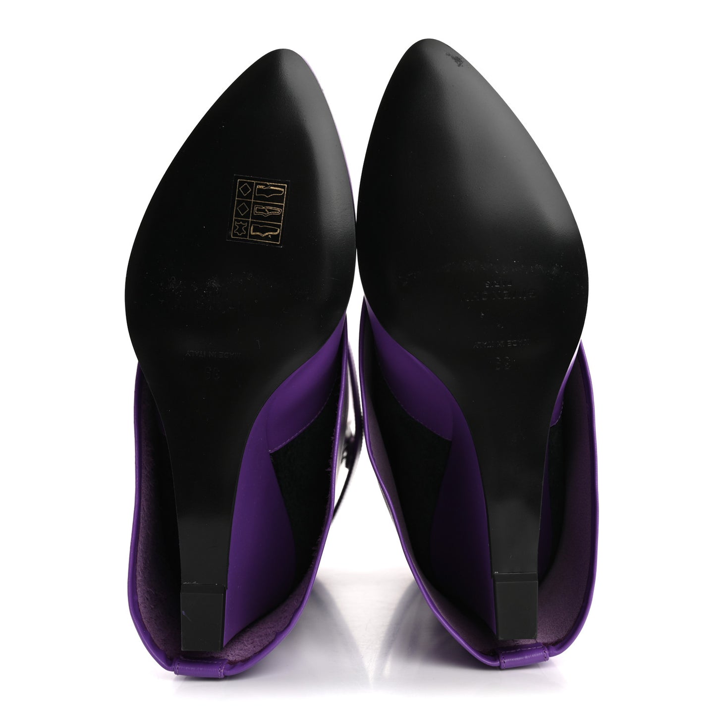 Calfskin Shark Lock Ankle Boots 39 Ultraviolet
