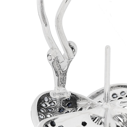 Parker & West by FASHIONPHILE 18K White Gold Diamond Blue Sapphire Flower Earrings 5 of 6