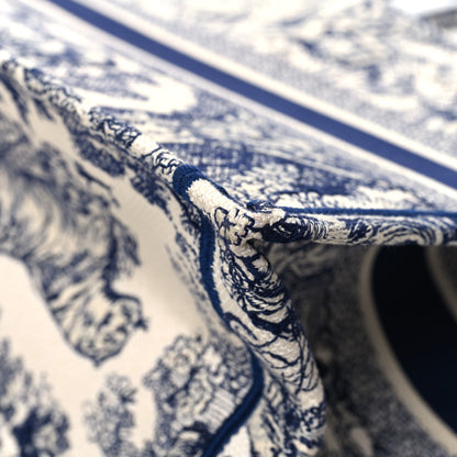 Christian Dior Canvas Embroidered Medium Dioriviera Toile De Jouy Book Tote Blue 12 of 14