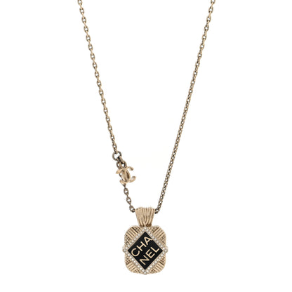 Chanel Crystal CC Square Necklace Gold 1 of 4