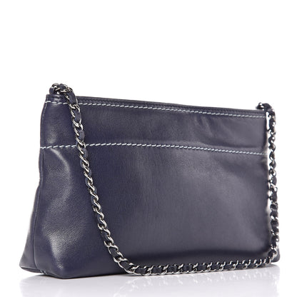 Chanel Lambskin Lax Pochette Navy 3 of 8