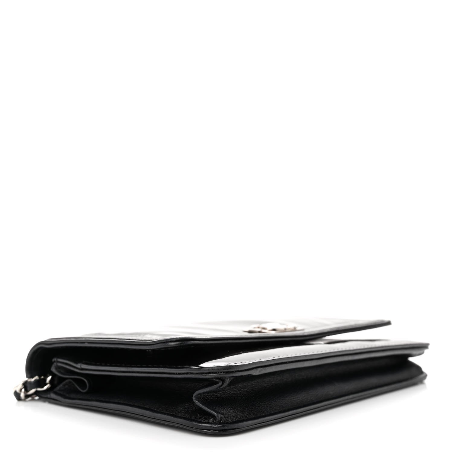 Chanel Glazed Calfskin Boy Wallet On Chain WOC Black 4 of 16