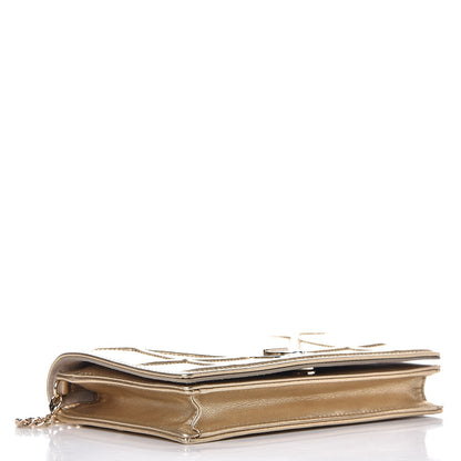 Christian Dior Metallic Calfskin Diorama Wallet on Chain Pouch Light Gold 4 of 7