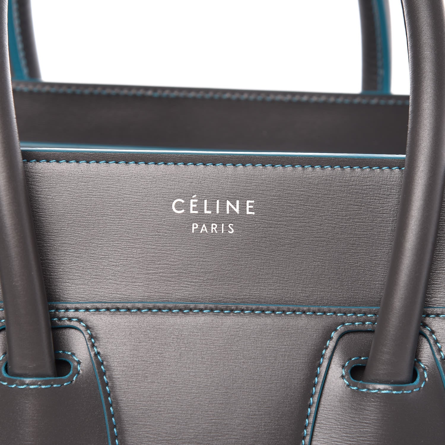 Celine Satin Debossed Calfskin Micro Luggage Anthracite 7 of 12