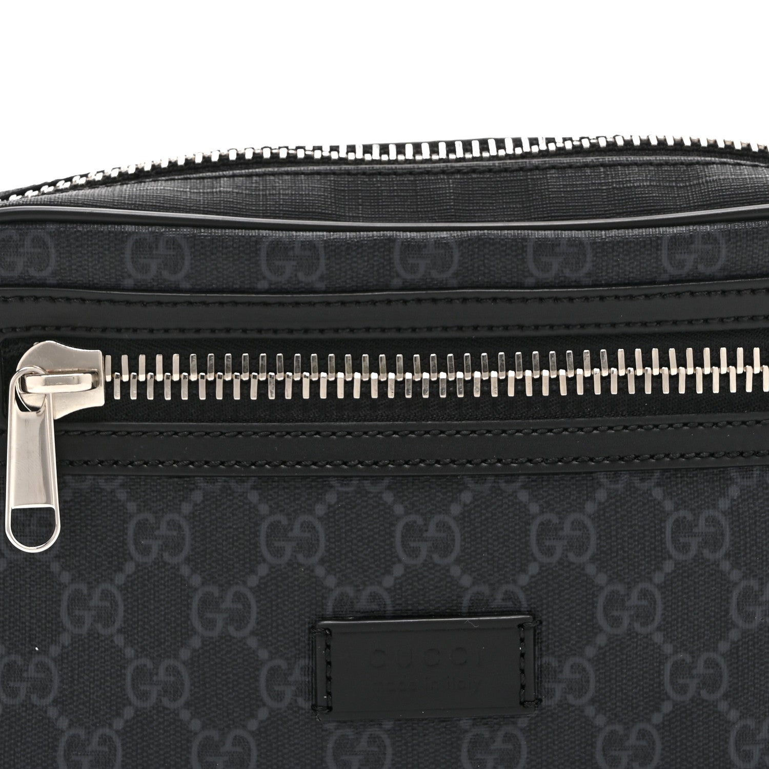 Gucci Soft GG Supreme Monogram Web Belt Bag Black Grey 9 of 11