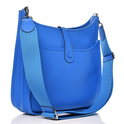Hermes Taurillon Clemence Evelyne III GM Bleu Hydra 3 of 9