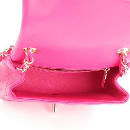 Chanel Lambskin Quilted Mini Square Flap Fuchsia 5 of 8