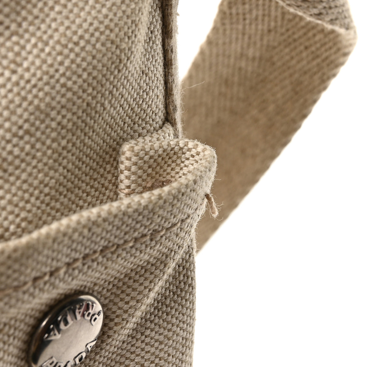 Prada Canvas Calfskin Mini Route Bucket Bag Naturale 11 of 11