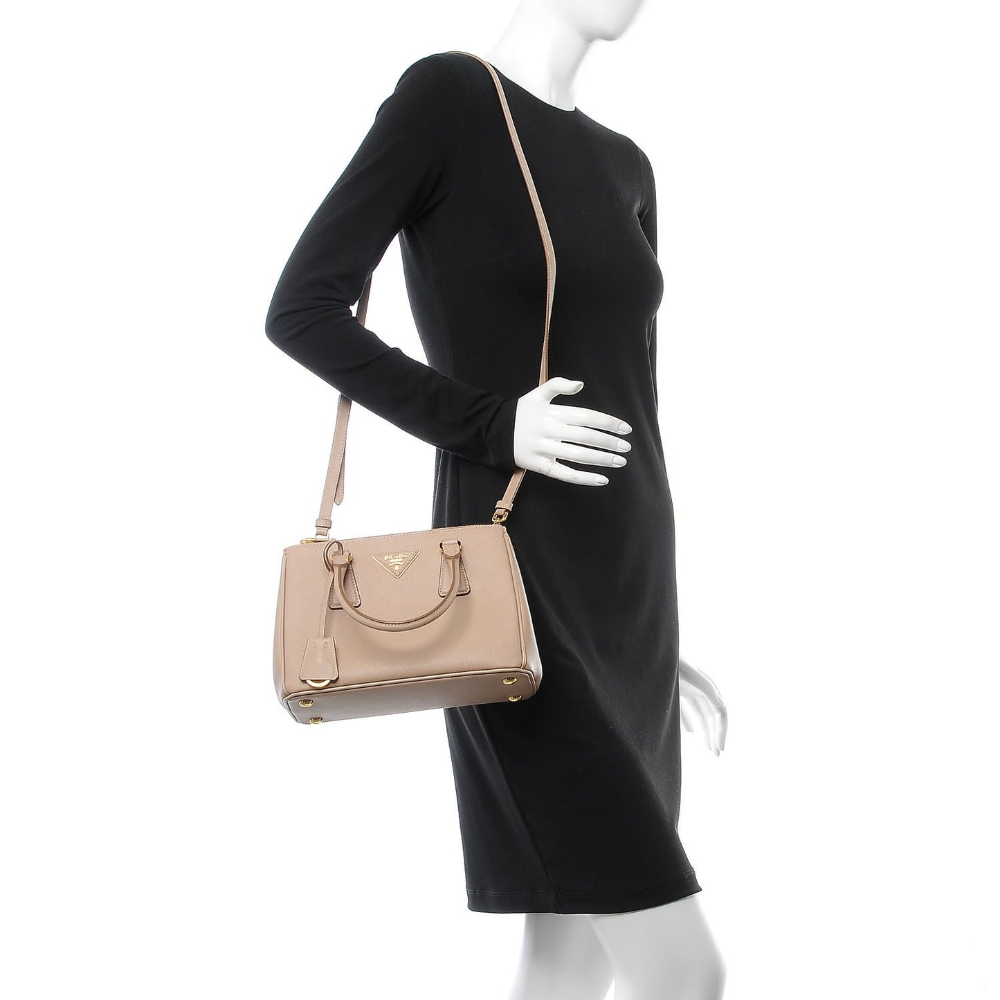 Saffiano Mini Galleria Double Zip Tote Cammeo