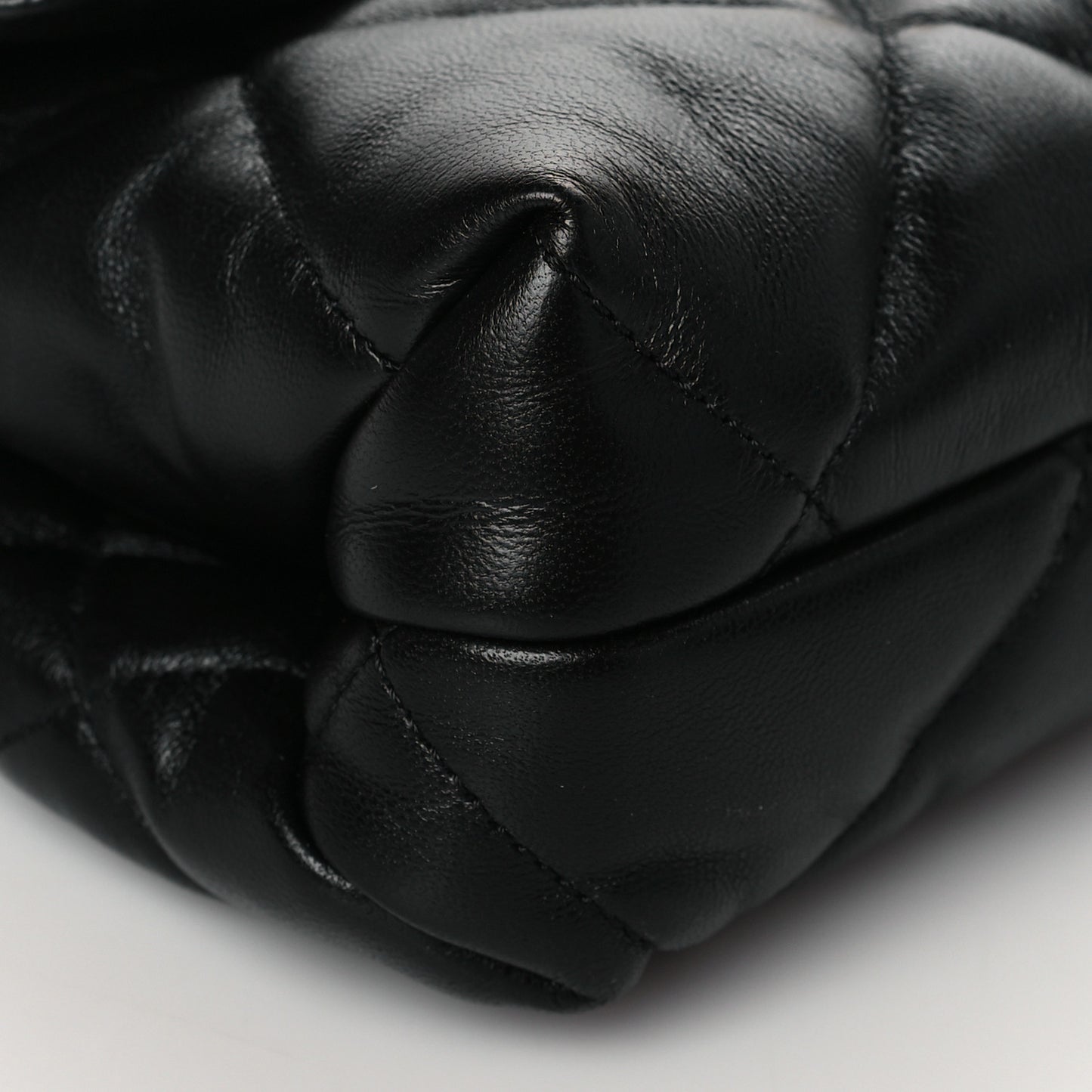 Lambskin Quilted Small Chain Top Handle Flap Black