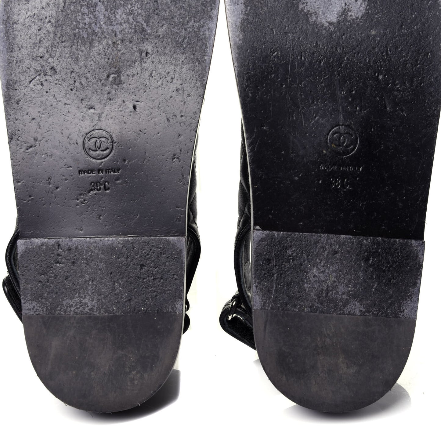 Lambskin Velcro Dad Sandals 38 Black
