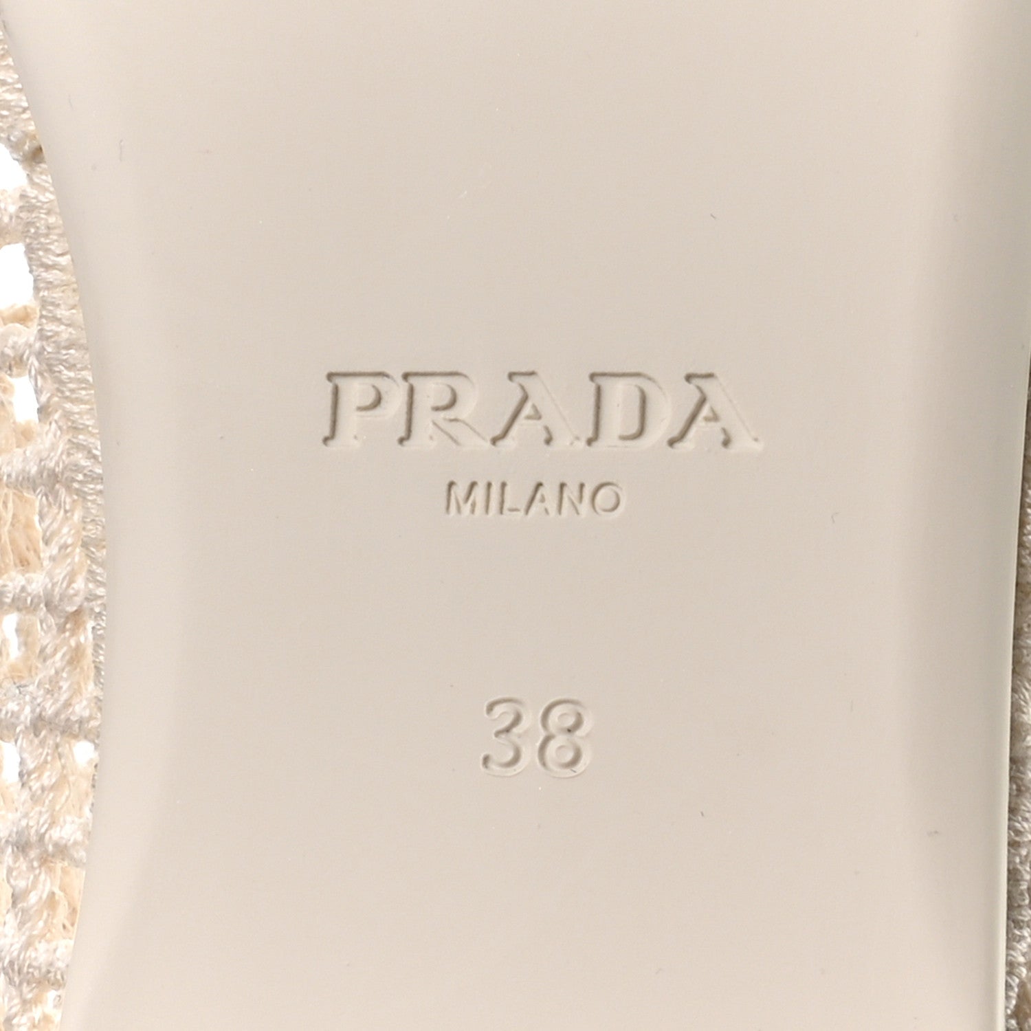 Prada Knit Crochet Logo Ballerina Flats 38 Ivory 7 of 9