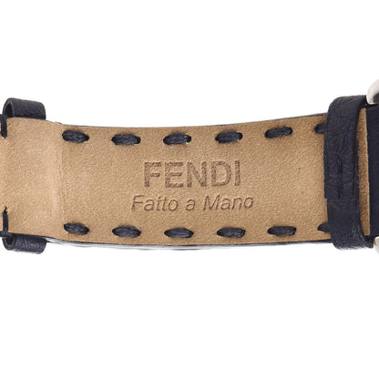 Fendi Stainless Steel Calfskin Diamond Pave Bezel Mother of Pearl 37mm Selleria Quartz Watch 8 of 9