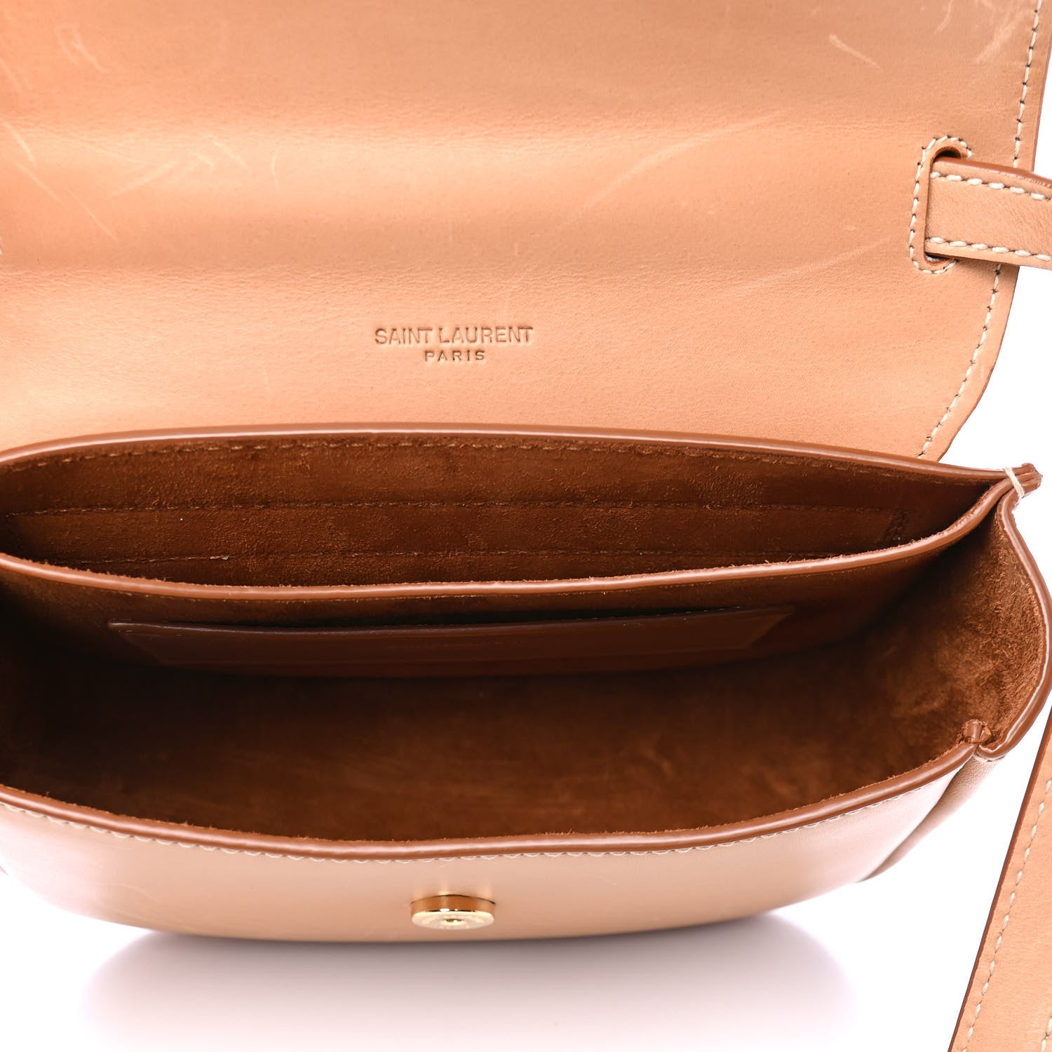 Saint Laurent Smooth Vintage Calfskin Small Kaia Satchel Brown Gold 4 of 6