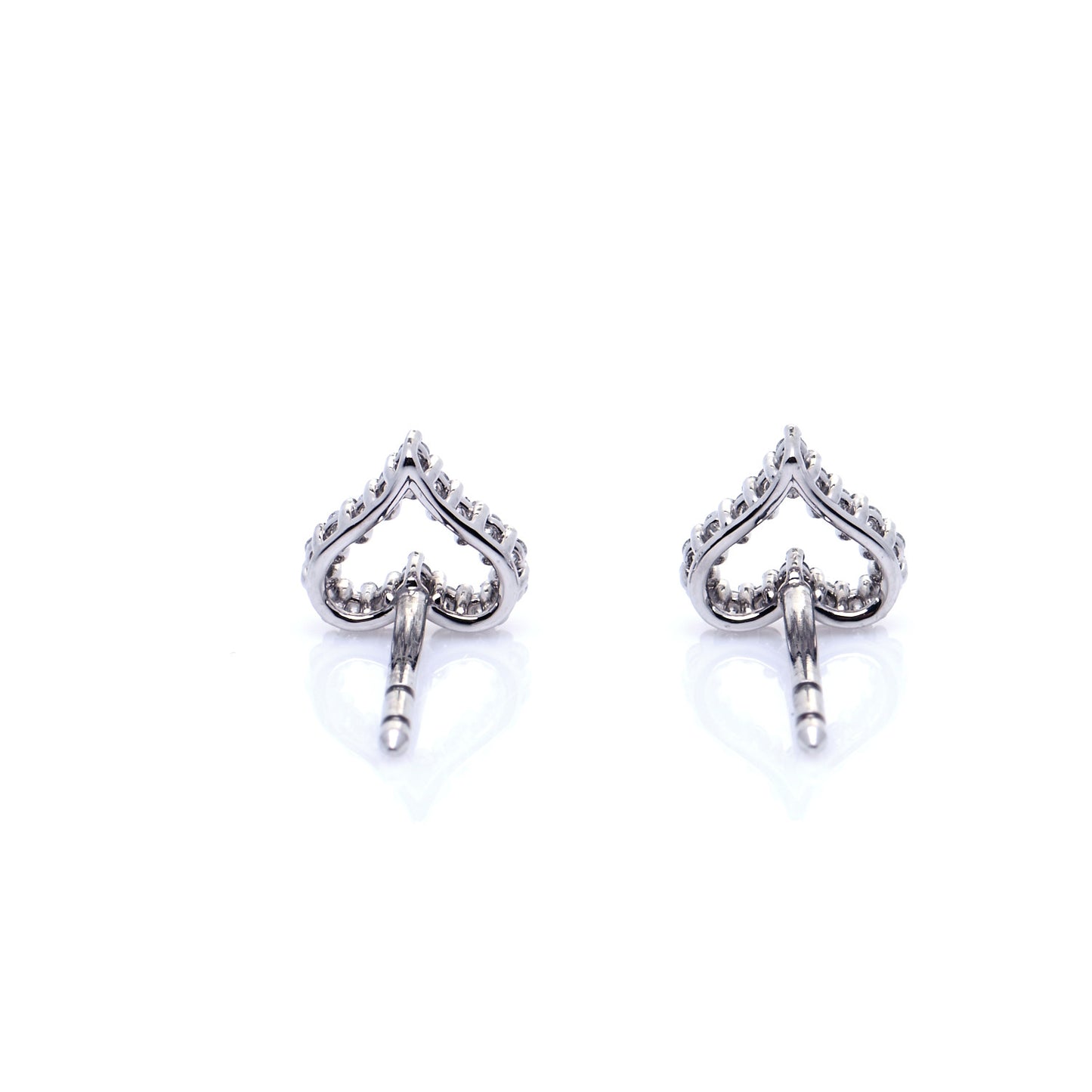 Platinum Diamond Extra Mini Heart Earrings