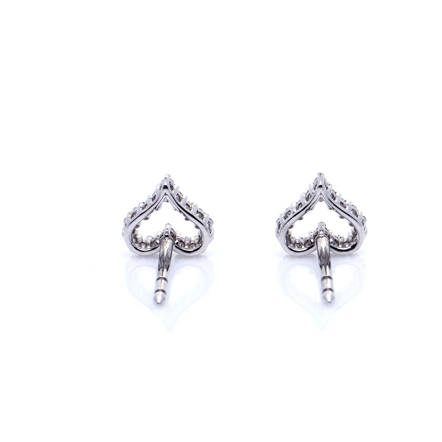 Tiffany Platinum Diamond Extra Mini Heart Earrings 5 of 7