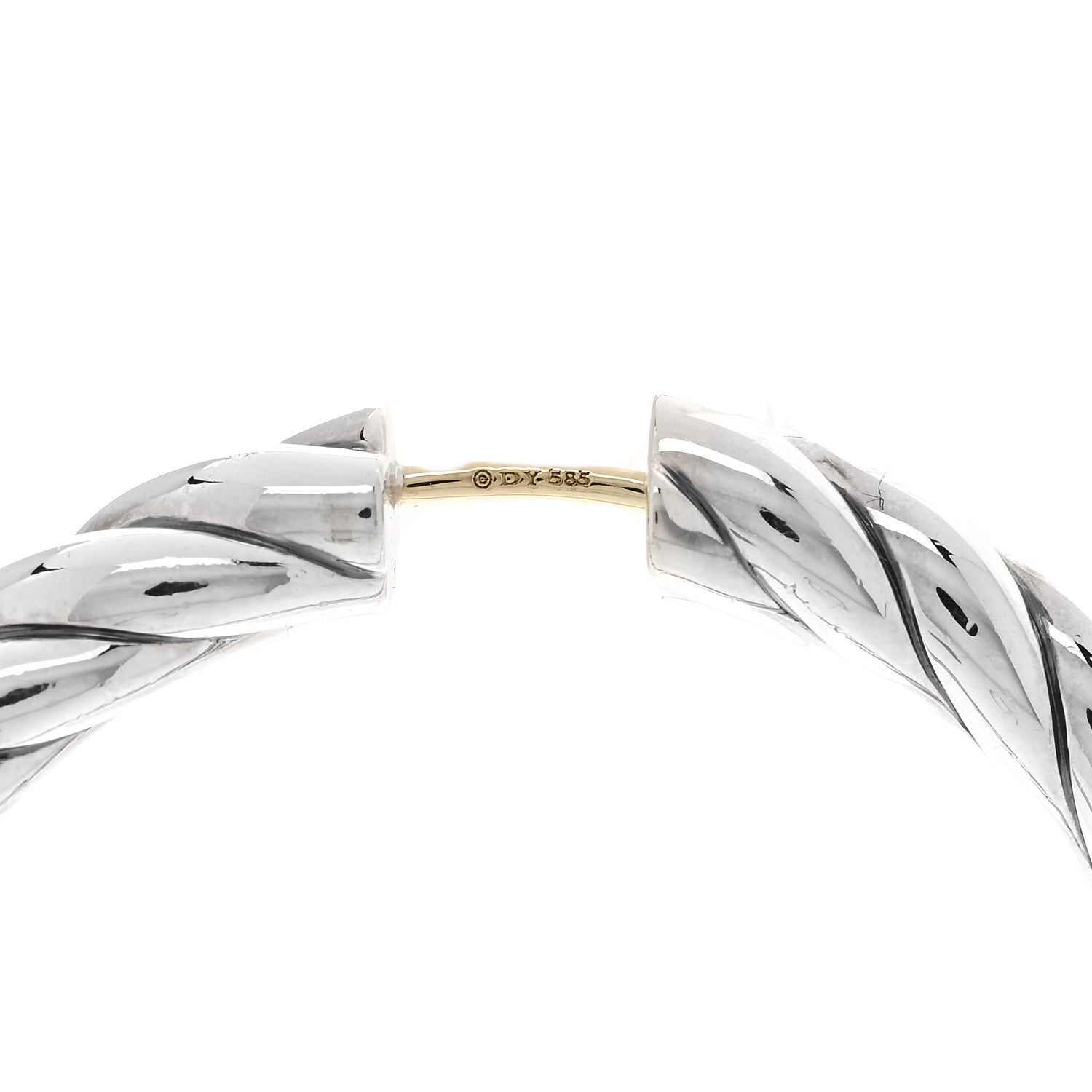 David Yurman Sterling Silver 38mm Sculpted Cable Hoop Earrings 4 of 4