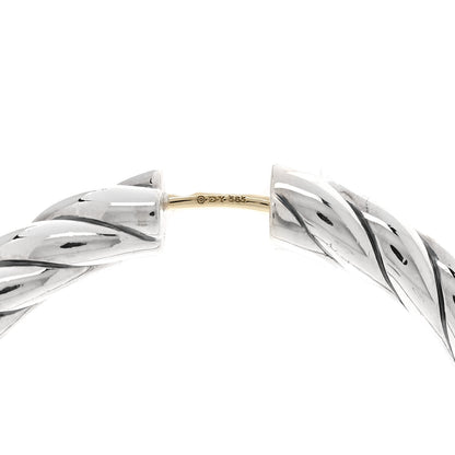 David Yurman Sterling Silver 38mm Sculpted Cable Hoop Earrings 4 of 4