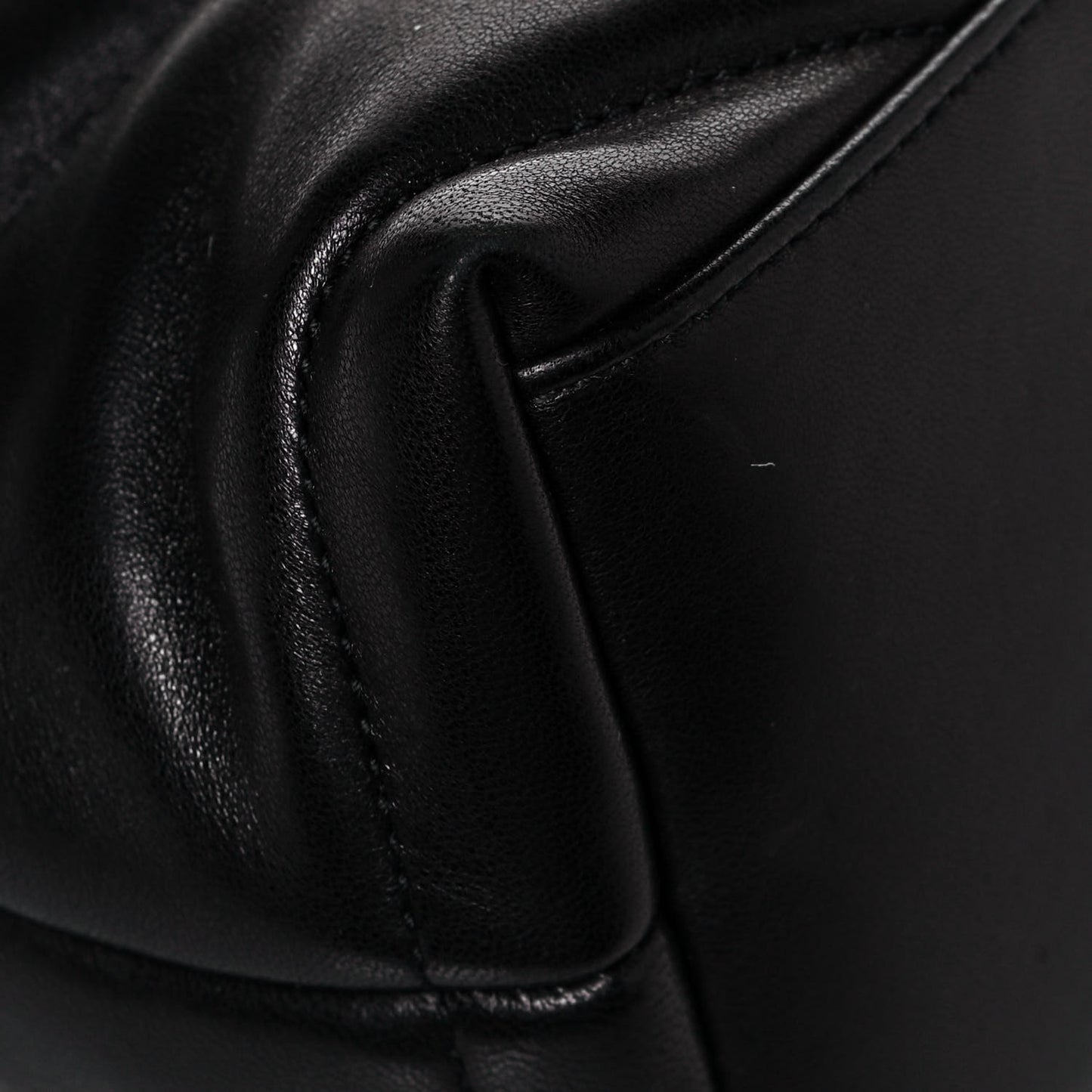 Lambskin Quilted Small Loulou Puffer Monogram Chain Satchel Black