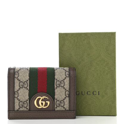Gucci GG Supreme Monogram Web Ophidia Card Case Beige New Acero 8 of 8