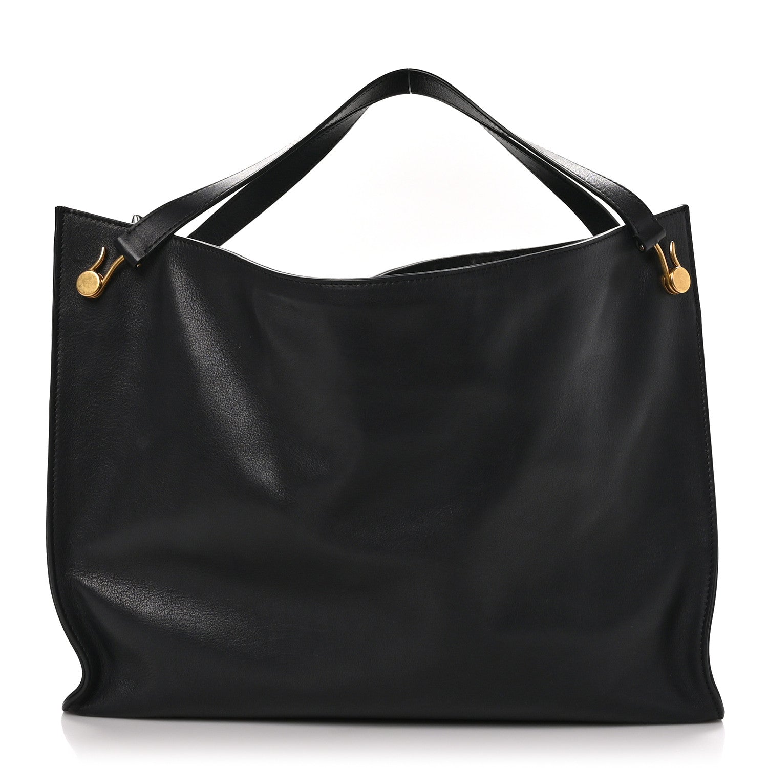 The Row Polished Saddle Calfskin Alexia Bag Black 1 of 12