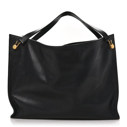 The Row Polished Saddle Calfskin Alexia Bag Black 1 of 12