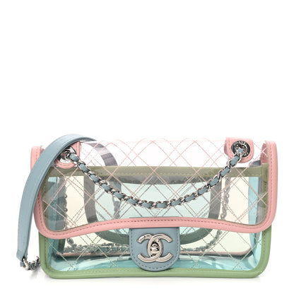 Chanel Lambskin PVC Quilted Mini Coco Splash Flap Blue Green 1 of 10