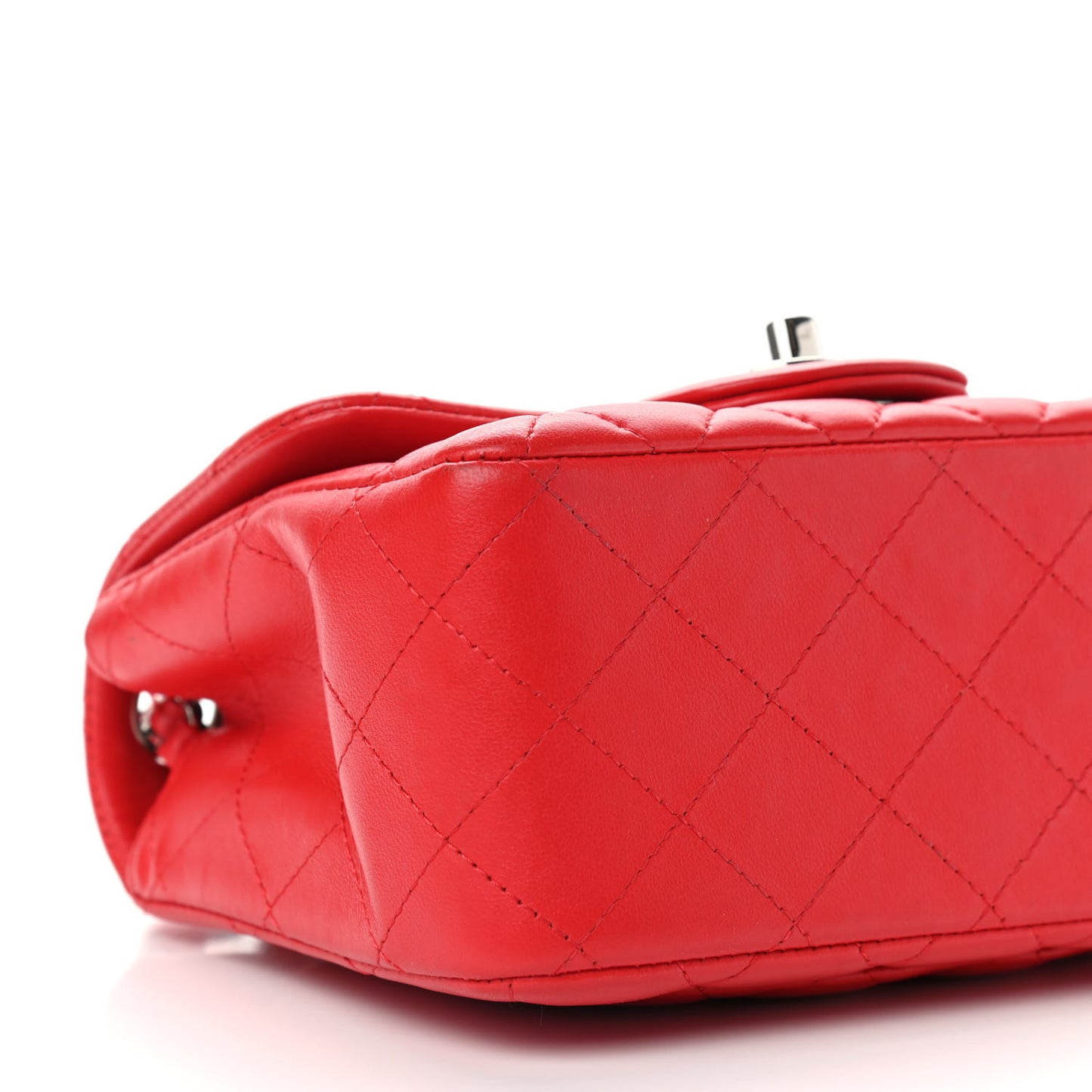 Lambskin Quilted Mini Square Flap Red