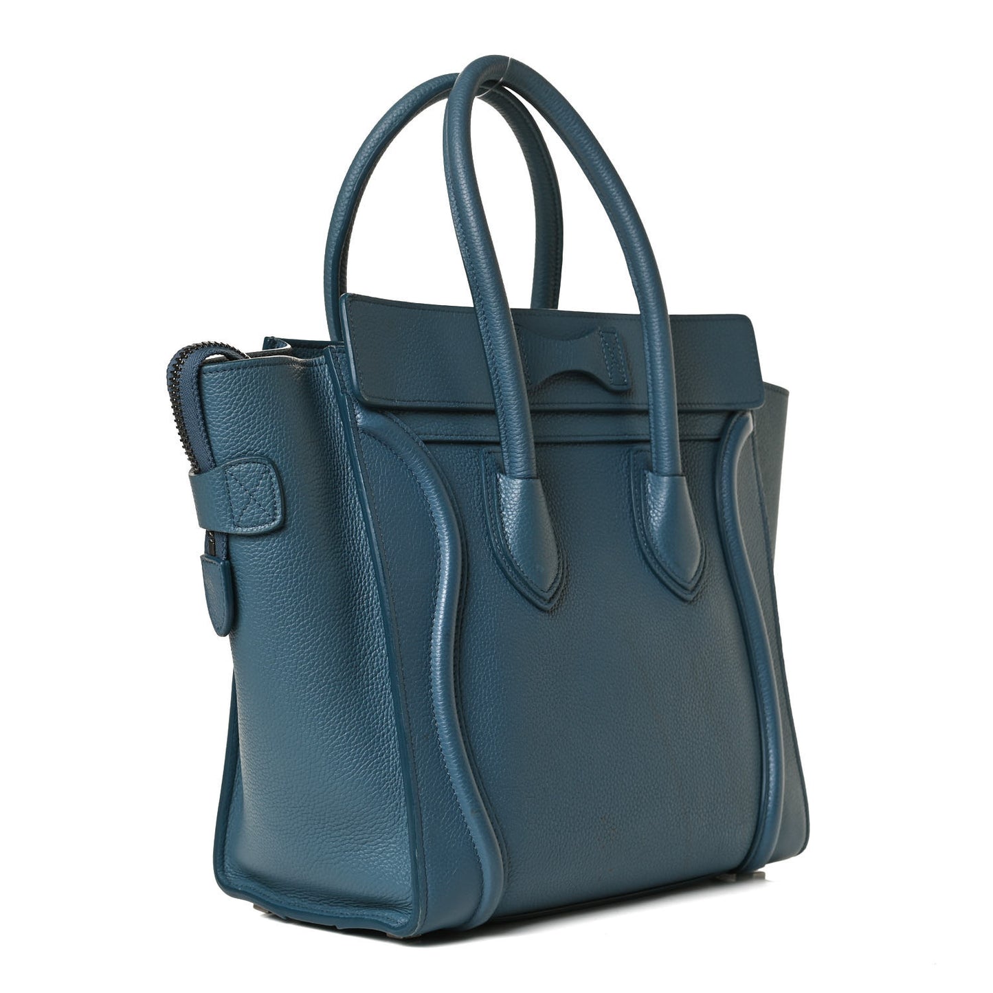 Drummed Calfskin Micro Luggage Slate