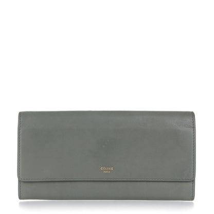 Celine Lambskin Large Flap Wallet Almond 1 of 8