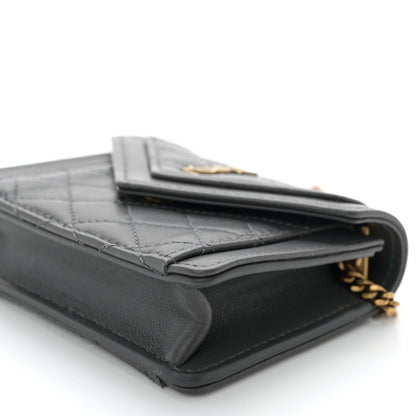 Saint Laurent Lambskin Quilted Monogram Micro Gaby Crossbody Bag Storm 11 of 11