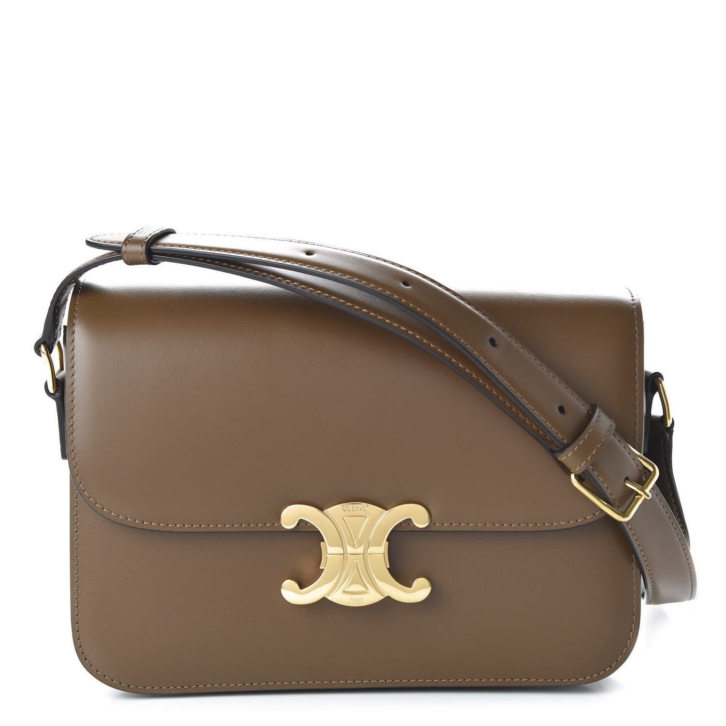 Shiny Calfskin Medium Triomphe Camel