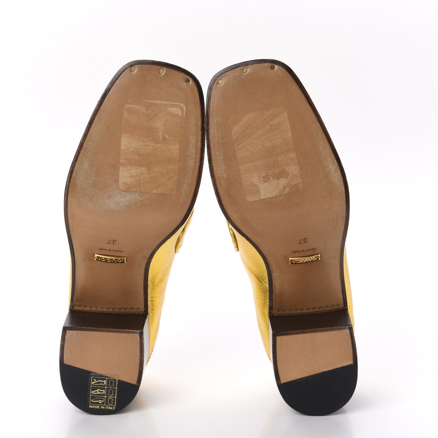 Metallic Malaga Kid Horsebit Loafer Pumps 37 Gold