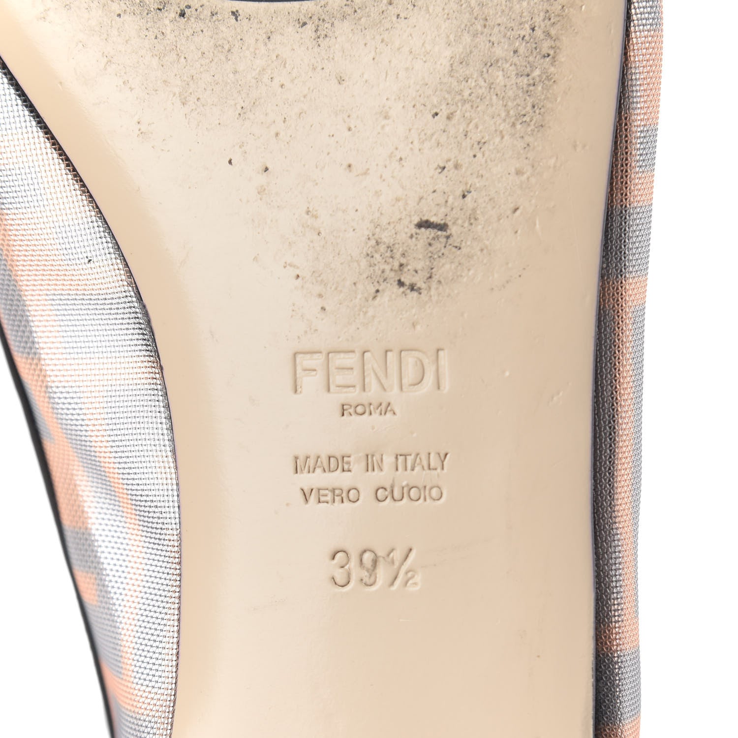 Fendi Mesh FF Skimmer Ballerina Flats 39.5 Tobacco Moro Black 9 of 12