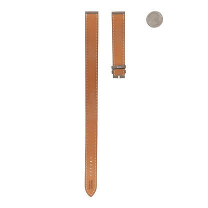 Hermes Swift Heure H Hour Watch PM Double Tour Strap Etoupe 2 of 5