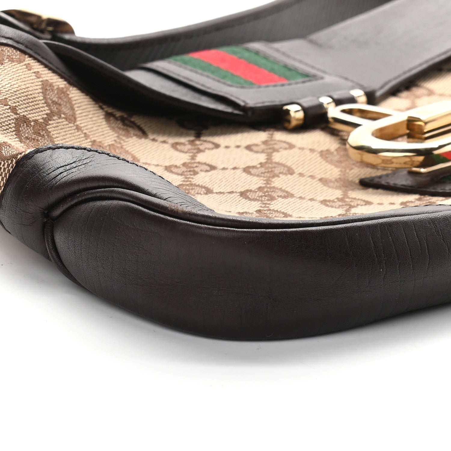 Gucci Monogram Web Shoulder Bag Dark Brown 8 of 12