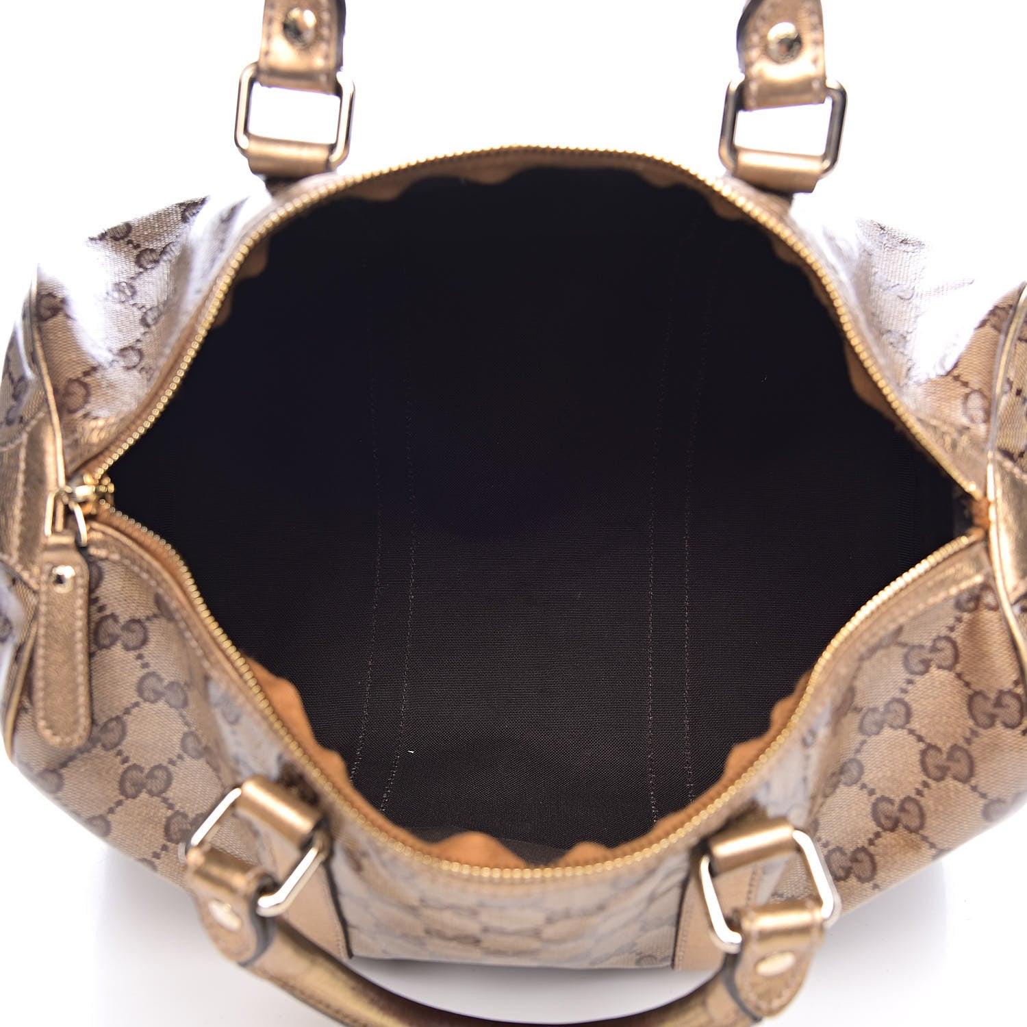 Gucci Crystal Monogram Medium Joy Boston Gold 5 of 15