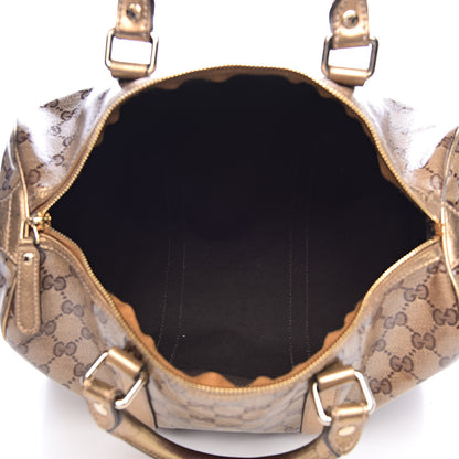Gucci Crystal Monogram Medium Joy Boston Gold 5 of 15