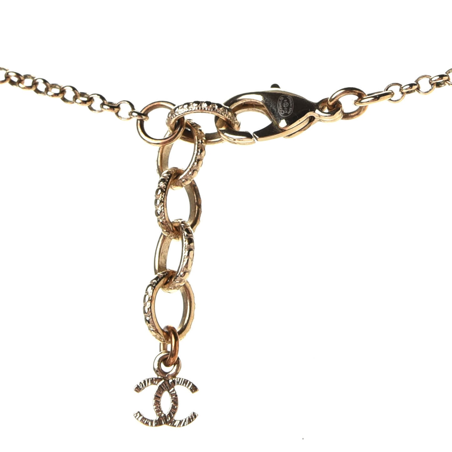 Crystal CC Pendant Necklace Gold