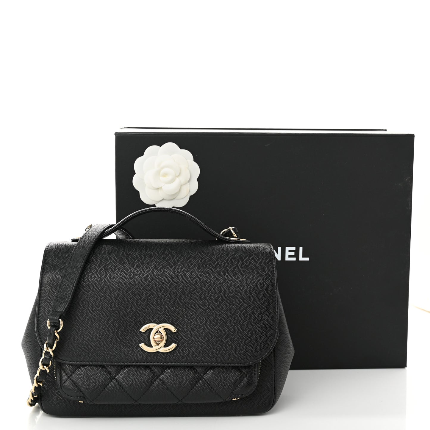 Caviar Quilted Medium Business Affinity Flap Black