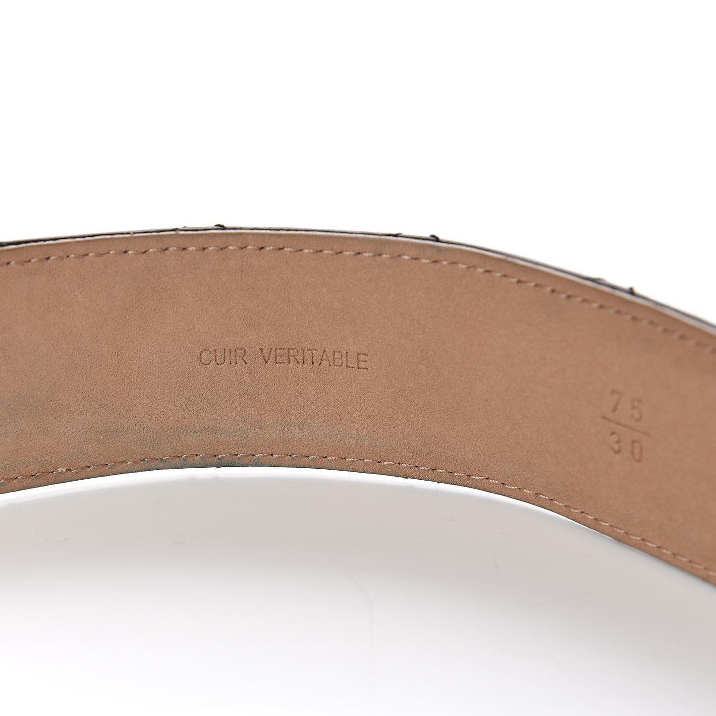 Aged Calfskin Quilted Reissue Belt 75 30 Black