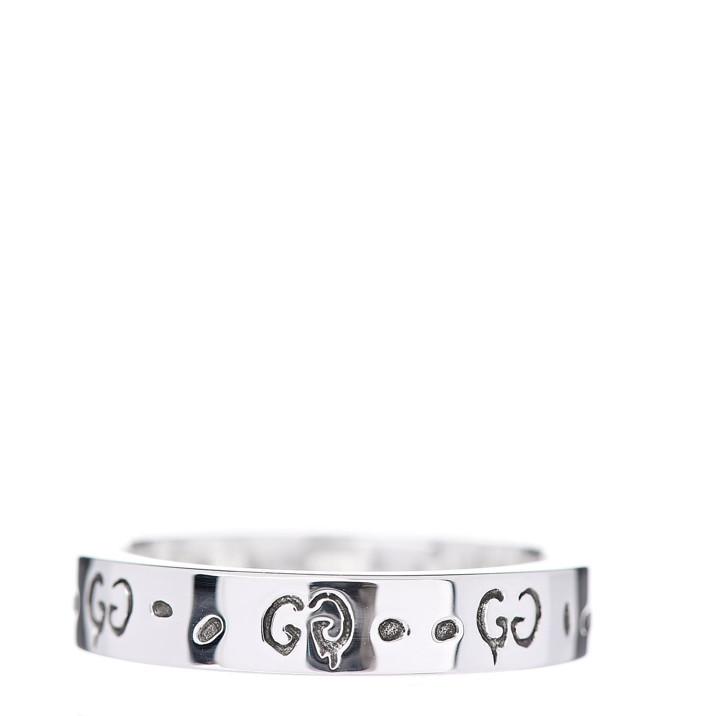 Sterling Silver GucciGhost Narrow Ring 56 7.5