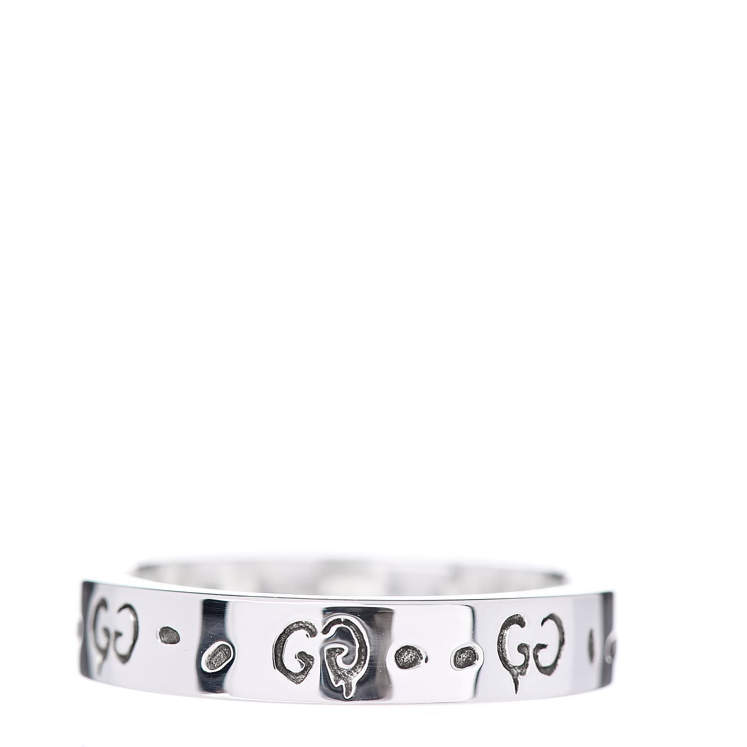 Gucci Sterling Silver GucciGhost Narrow Ring 56 7.5 3 of 5