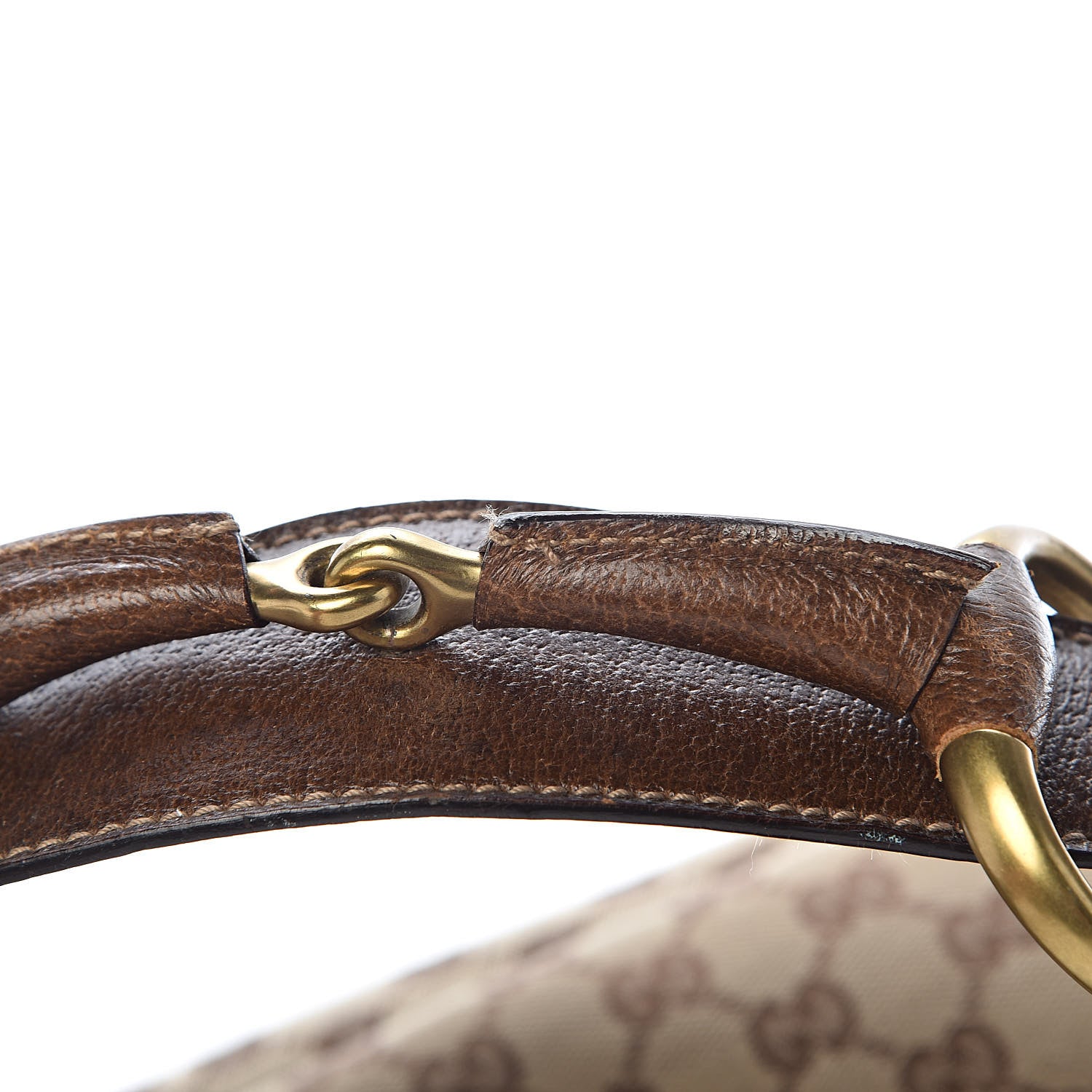 Gucci Monogram Medium Horsebit Chain Hobo Dark Brown 8 of 12