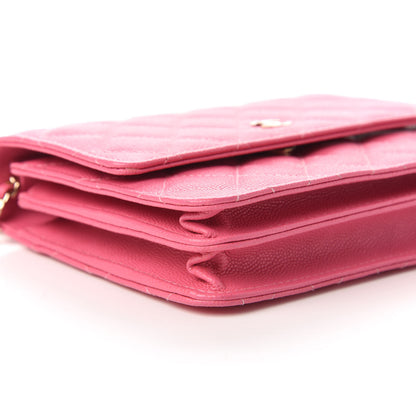 Chanel Caviar Quilted Square Wallet On Chain WOC Pink 6 of 12