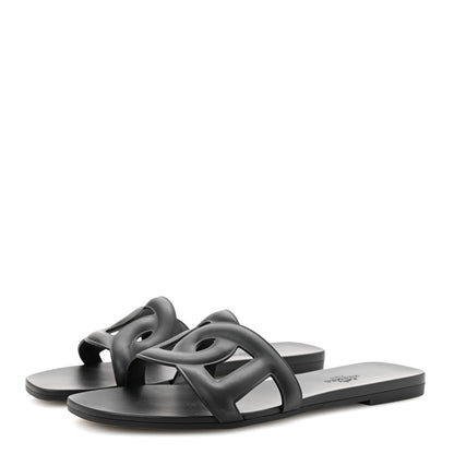 Hermes Rubber Aloha Sandals 38 Black 4 of 9